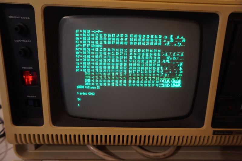 Collapse OS on a TRS-80 Model 4P